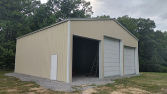 40' x 40' x 15' Light Stone Metal Garage